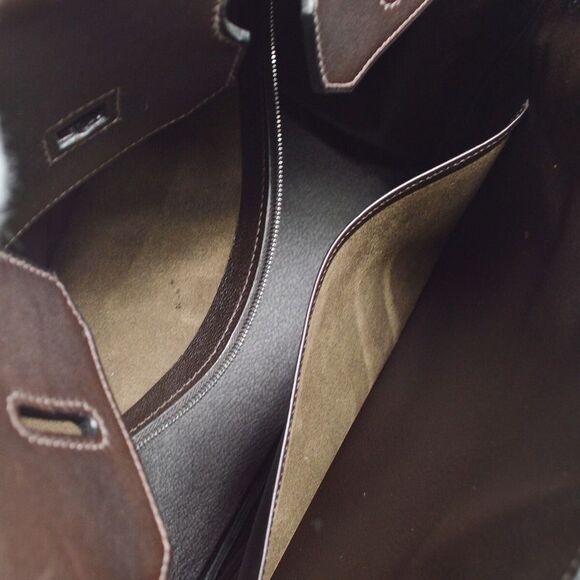 Hermes Birkin Handbag Vibrato And Evercalf Brown Leather Handbag (Pre-Owned) - Picture 10 of 10